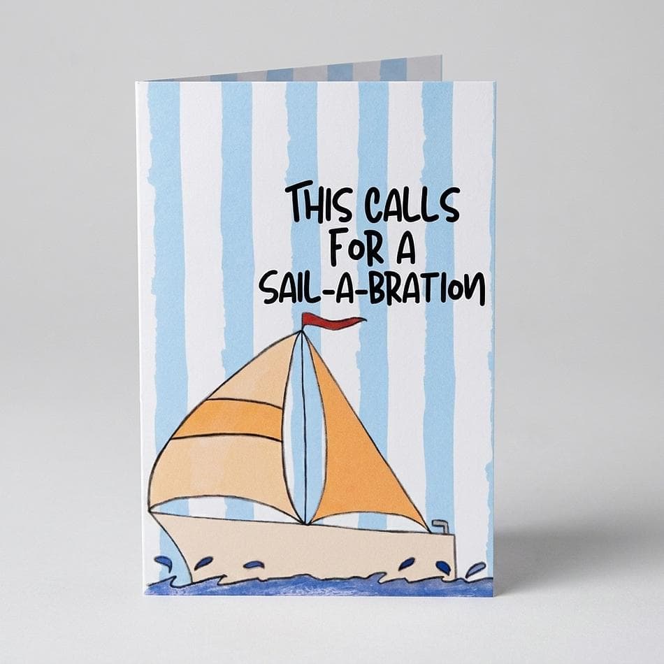 A2 Celebration Greeting Card, 100% Recycled Paper, Blank Inside, Hand-Drawn Congrats Card, Includes Kraft Envelope