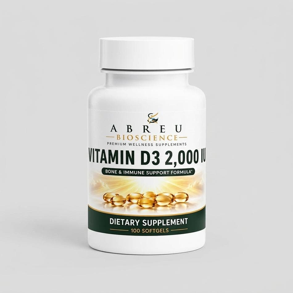 Vitamin D3 Softgels, 2000 IU (Cholecalciferol), Immune & Bone Support, 100 Softgels