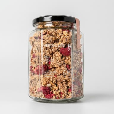 Nut-Free Chunky Granola, Lychee & Raspberry with Rose, Michelin Chef Recipe, 300g Jar