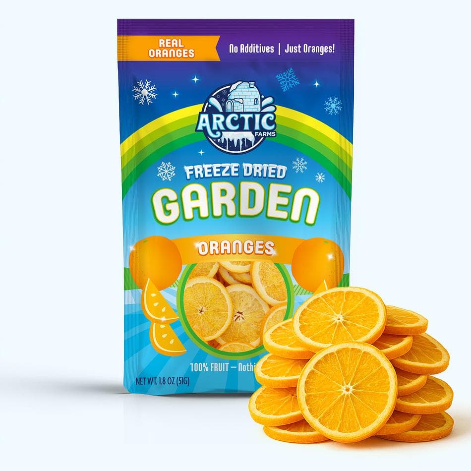 Freeze-Dried Orange Slices, Bright, Zesty, Naturally Sweet Citrus Crunch, Large Resealable Bag (1.8 oz)