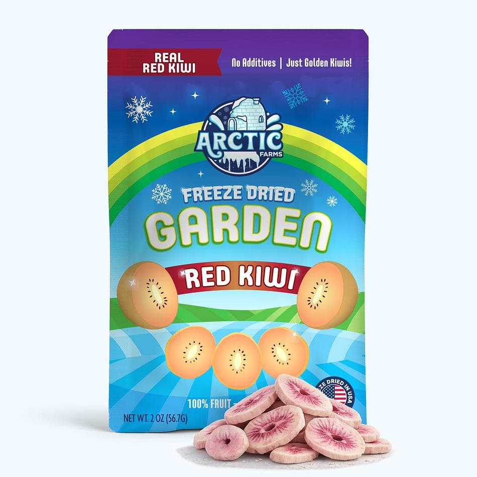 Freeze-Dried Red Kiwi Slices, 100% Fruit, Naturally Tart-Sweet Crunch, No Added Sugar, Large Resealable Bag (2 oz)