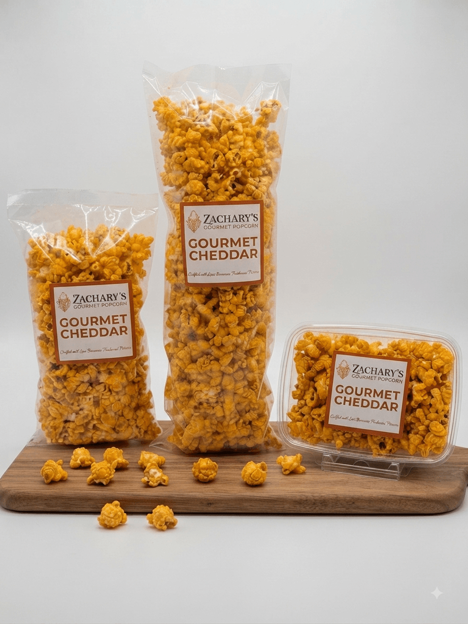 Sharp Cheddar Gourmet Popcorn Bundle- 3 Sizes One Flavor