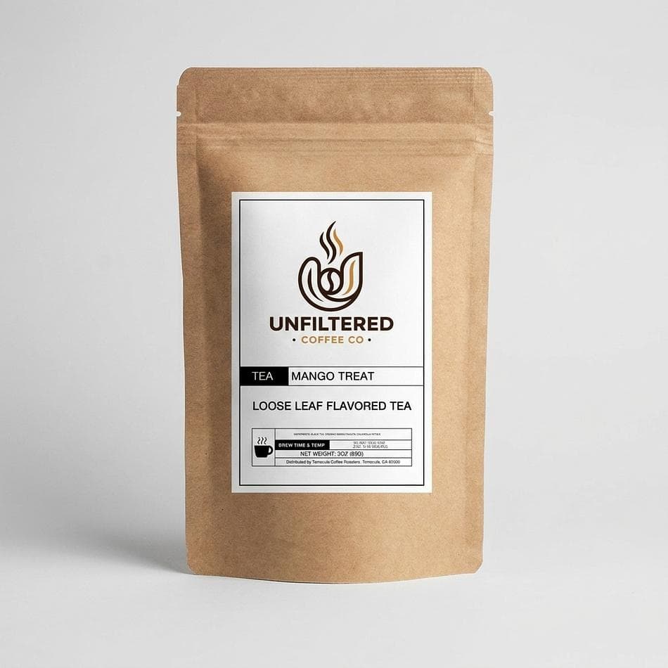 Mango Flavored Loose Leaf Tea, Tropical Fruit Blend, Smooth Iced or Hot Tea, 3 oz Bag