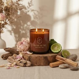 Olive & Fig Apothecary Driftwood Bloom scented 2-wick 11 oz candle-1