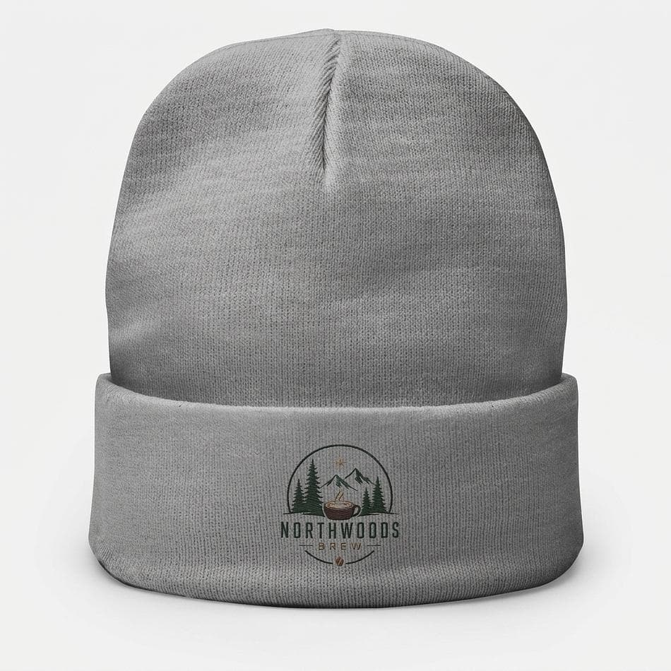 Embroidered Knit Beanie, Cotton & Acrylic Blend, Cozy Warm Fit, One Size Fits Most, 1-Pack