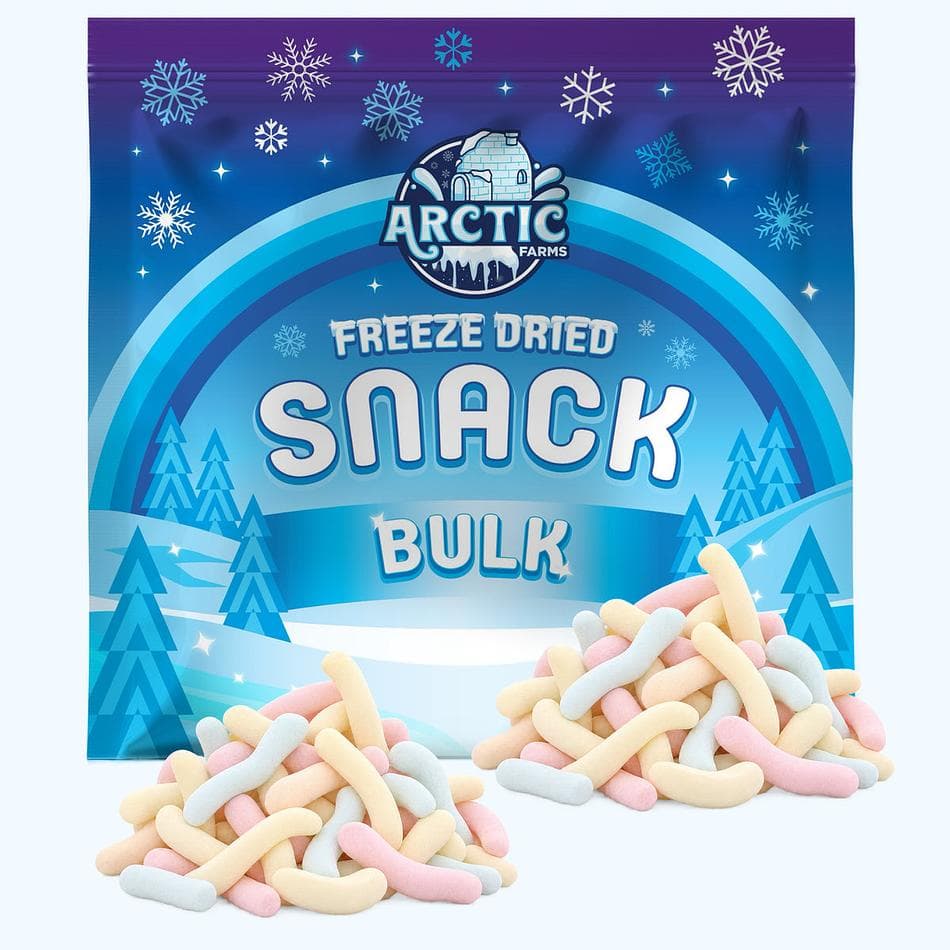 Freeze-Dried Marshmallow Rope Candy, Colorful Marshmallow Strands, Crunchy Melt-in-Your-Mouth Snack, Bulk Bag (10.5 oz)
