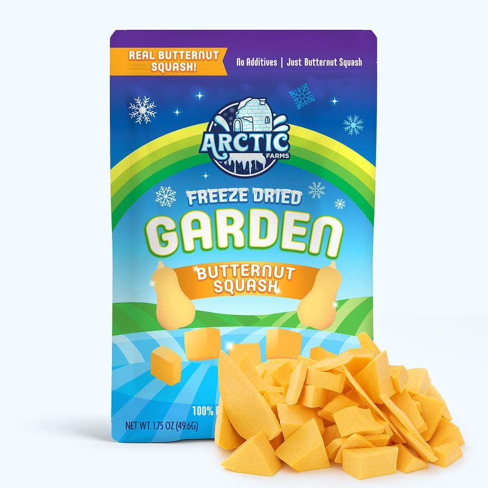 Freeze-Dried Butternut Squash Pieces, Sweet, Smooth, Naturally Comforting Veggie Crunch, Large Resealable Bag (1.3 oz)