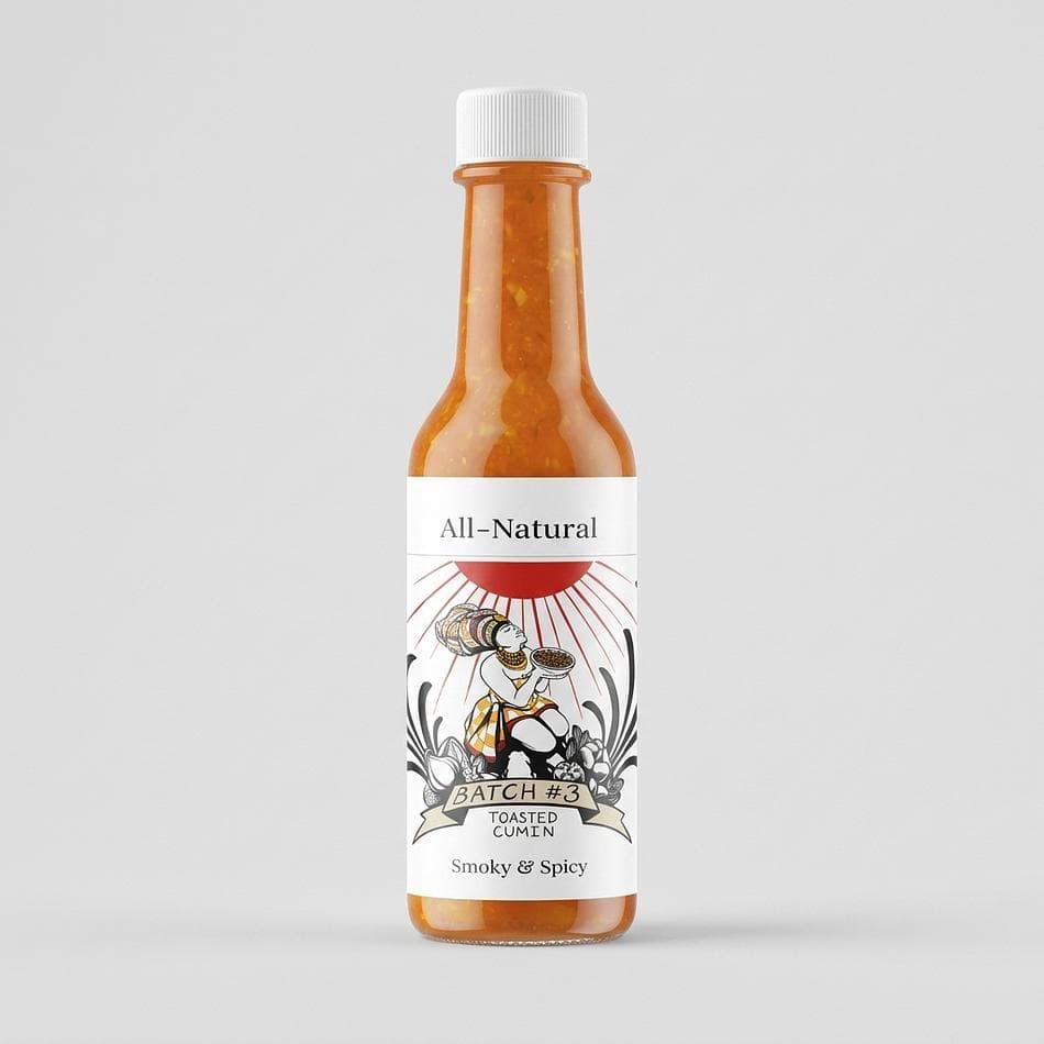Toasted Cumin Habanero Hot Sauce, Garlic & Sweet Peppers, Smoky Mild Heat, All-Natural, 1 Bottle