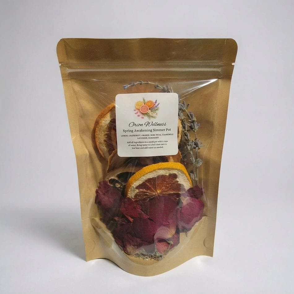 Stovetop Simmer Pot Blend, Lemon Grapefruit Orange, Rose Chamomile Lavender Rosemary, Natural Spring Home Fragrance, 1 Pouch