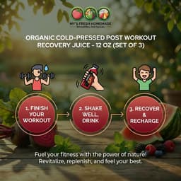 Organic Cold-Pressed Post Workout Recovery Juice. 12 Oz (Set Of 3)-3