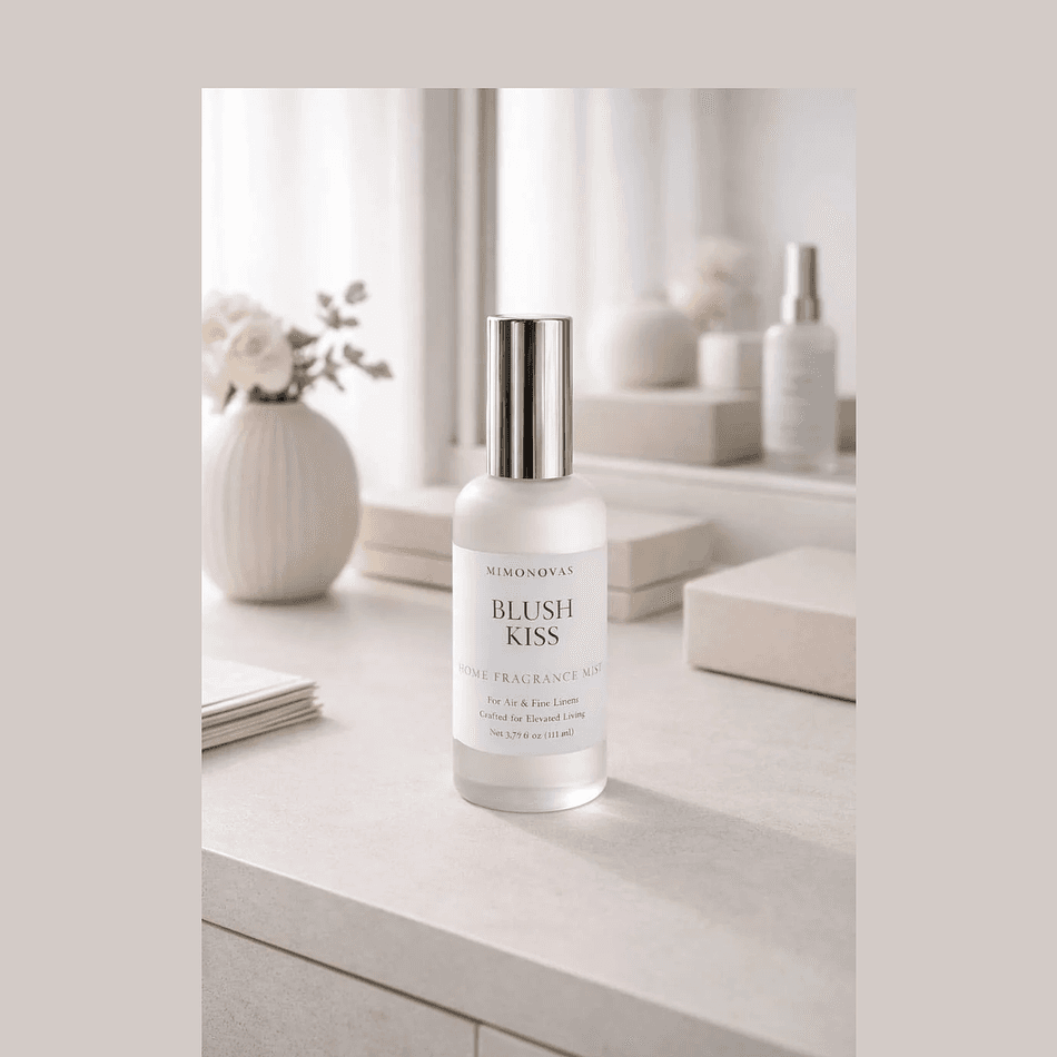Room & Linen Spray, Peach & Soft Florals, Fresh Green Musk Scent, Non-Toxic Phthalate-Free, 111 ml / 51 ml