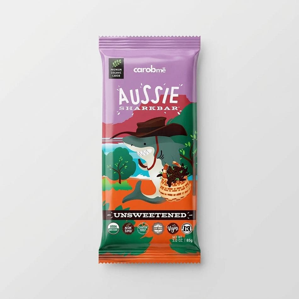 Unsweetened Organic Carob Bar, Australian Carob Powder, Caffeine-Free Chocolate Alternative, Vegan, 3 oz (85g)