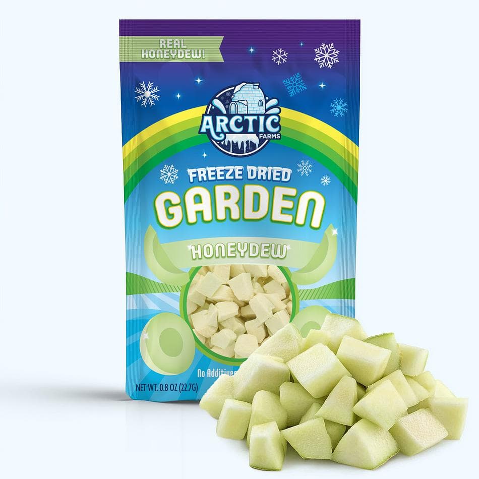 Freeze-Dried Honeydew Melon, Naturally Sweet Crunchy Fruit Snack, Large Resealable Bag (0.8 oz)