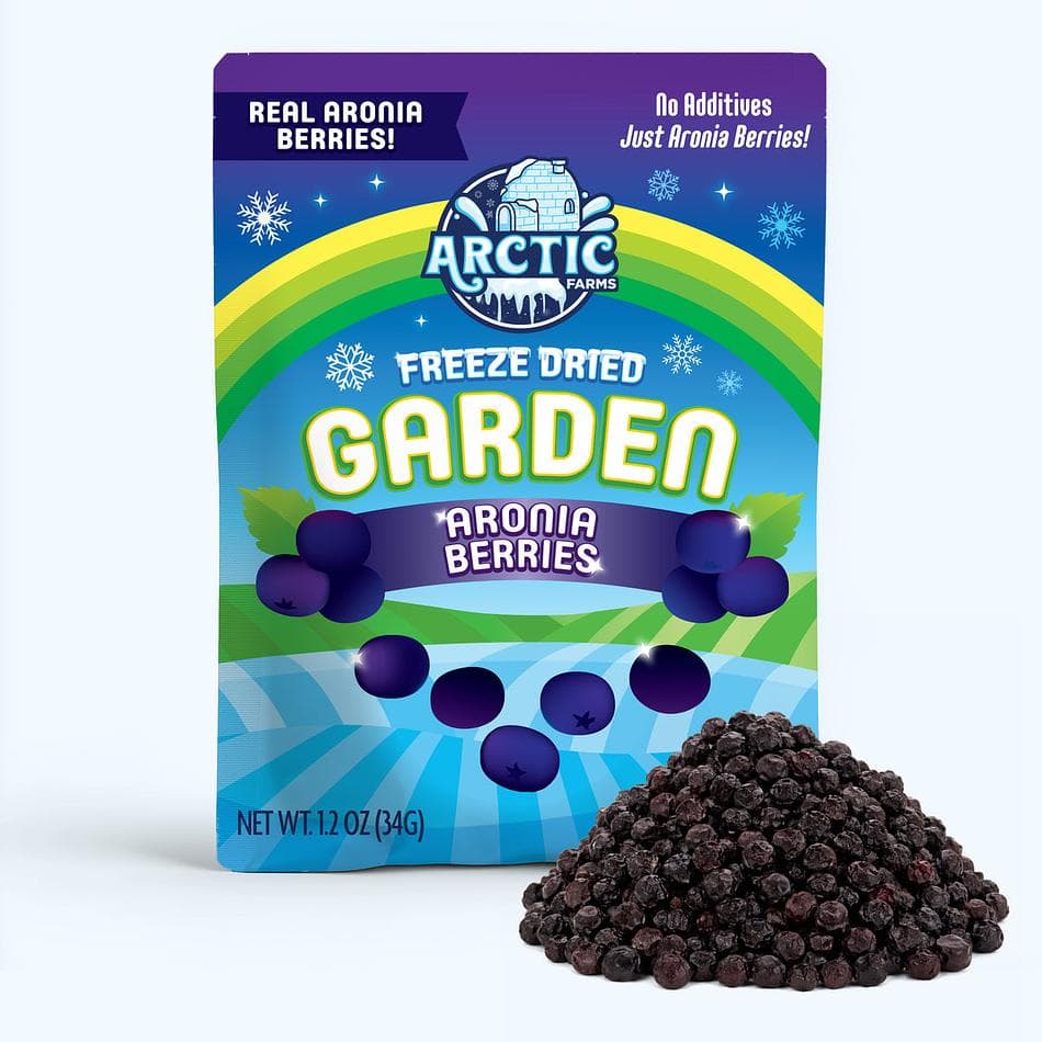 Freeze-Dried Organic Aronia Berries, Deep, Tart, Antioxidant-Rich Superfruit, Pack of 3 Resealable Bags (1.2 oz each)
