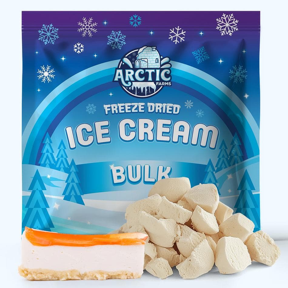Freeze-Dried Ice Cream Bits, Cheesecake, No-Melt Crunchy Snack, Shelf-Stable, Bulk Bag (1 lb)