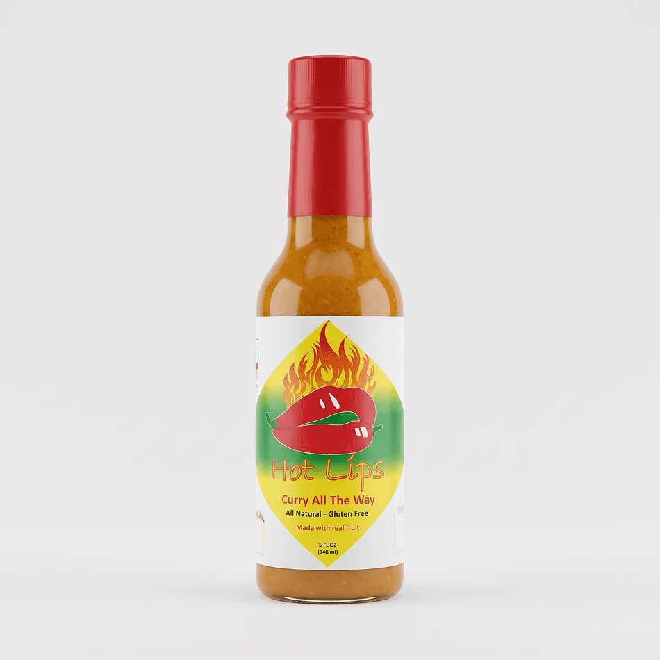 Curry Hot Sauce, Pineapple & Mango, Habanero Reaper Ghost Pepper Heat, Limited Edition, 5 oz Glass Bottle