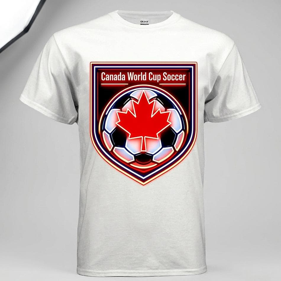 Canada Soccer Fan T-Shirt, Maple Leaf Football Graphic, Classic Fit, Gildan G500 5.3 oz, Unisex S–5XL