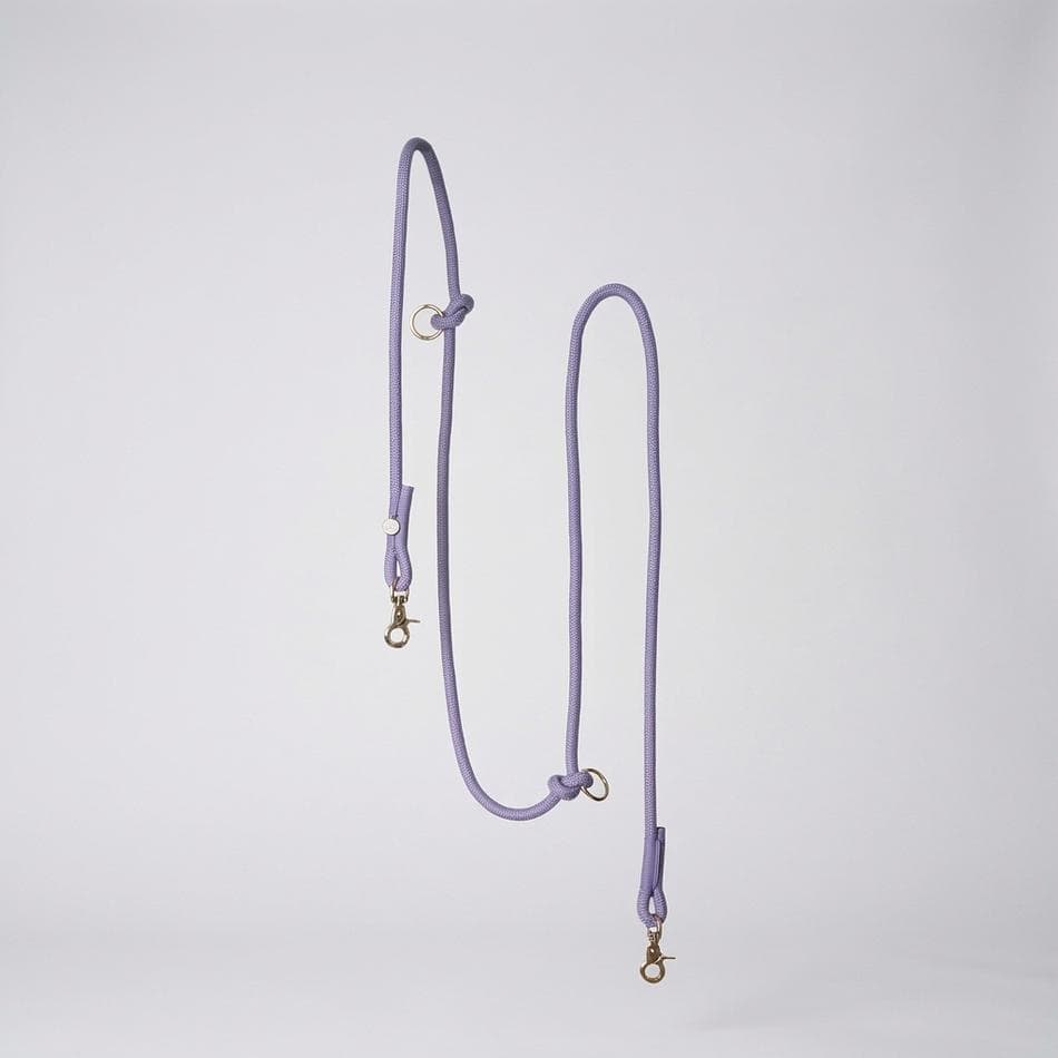 Hands-Free Braided Dog Leash, Lavender Rope, Adjustable Waist/Shoulder Crossbody, Everyday Walks, 1 Leash