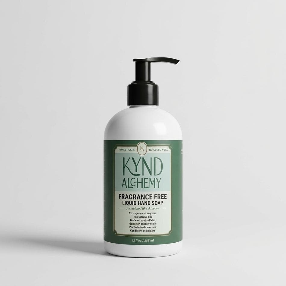 Fragrance-Free Liquid Hand Soap, Plant-Based Gentle Cleanse for Sensitive Skin, No Masking Agents