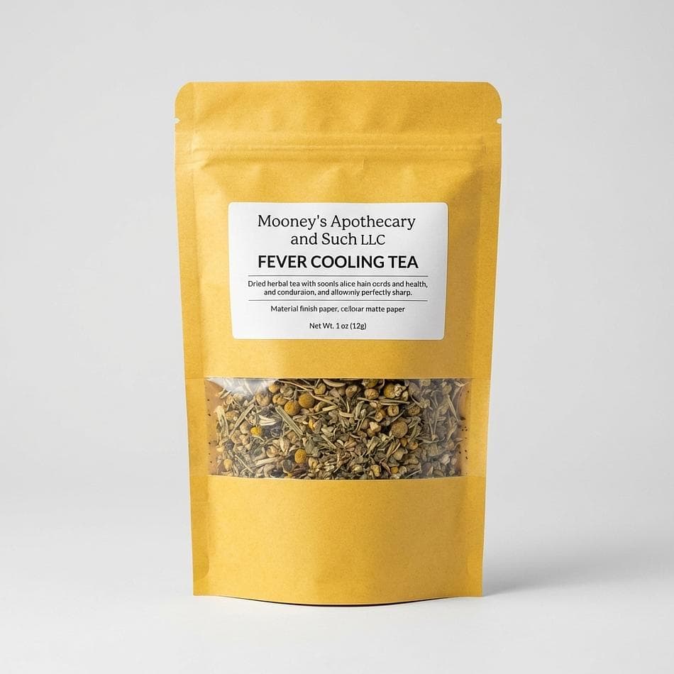 Herbal Fever Support Tea, Catnip + Elderflower + Yarrow, Cooling Comfort Blend, Loose Leaf, 1.6 oz Bag