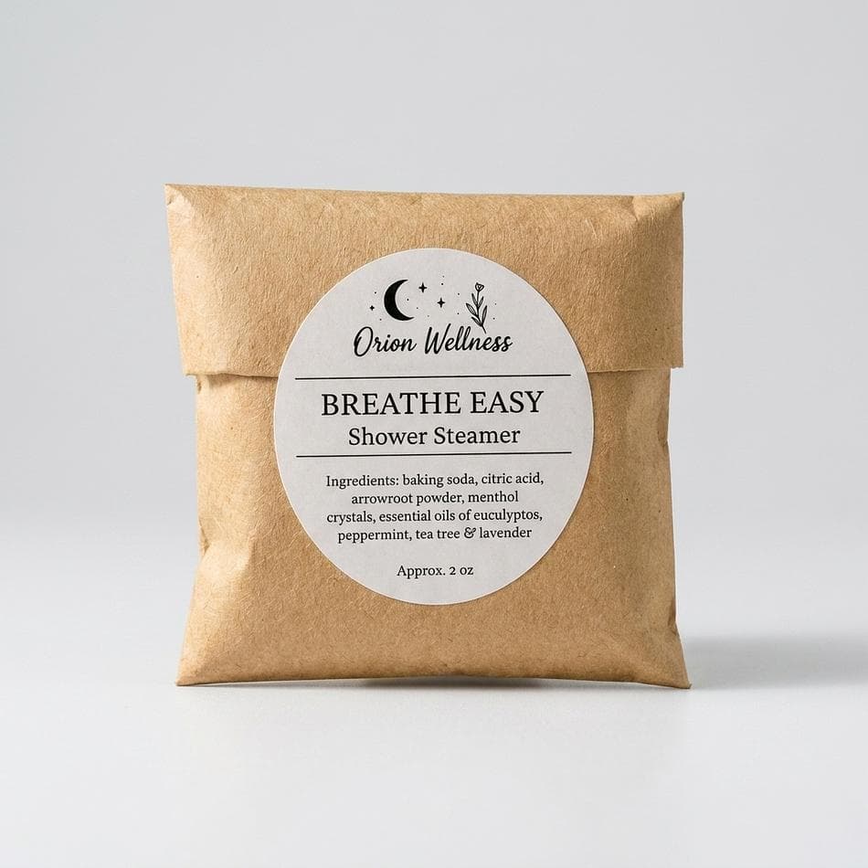 Aromatherapy Shower Steamer Set, Lavender Eucalyptus Orange, Mood Boost & Relaxation, 4-Pack + Bamboo Tray
