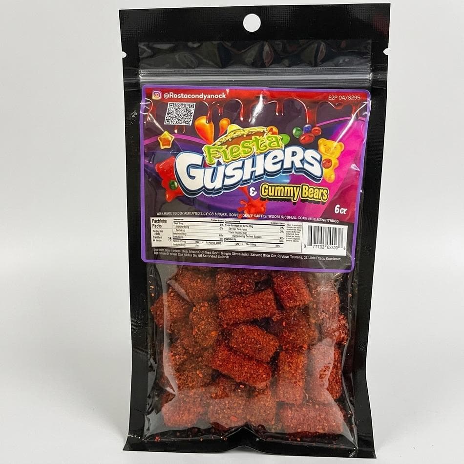 Chamoy Gushers & Gummy Bears Candy Mix, Sweet & Tangy, Assorted Fruit, 6 oz Container