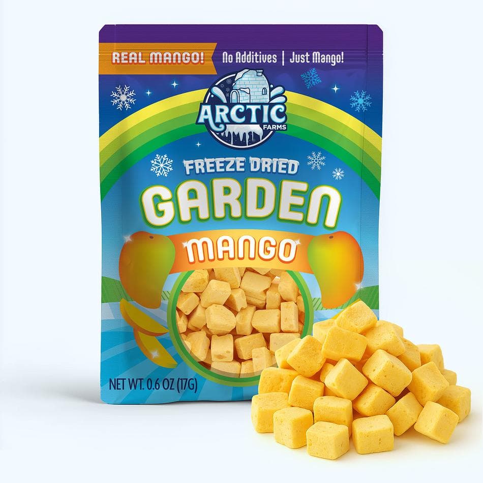 Freeze-Dried Mango Pieces, 100% Real Mango, Naturally Sweet Crunchy Snack, No Added Sugar, Pack of 3 Resealable Bags (0.6 oz each)