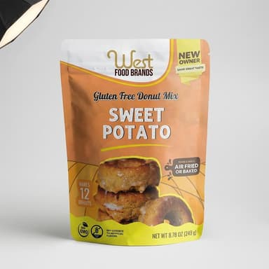 Gluten-Free Sweet Potato Donut Mix, Cinnamon Spice, Moist Baked Donuts, Makes 12, 8.8 oz (Vegan-Friendly)