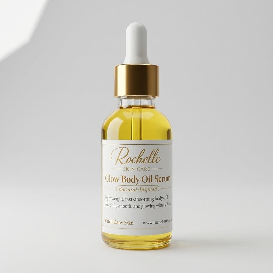 Glow Body Oil, Sweet Almond + Jojoba + Grapeseed, Fast-Absorbing Radiance, Baccarat-Inspired Scent, 1 Bottle 2oz