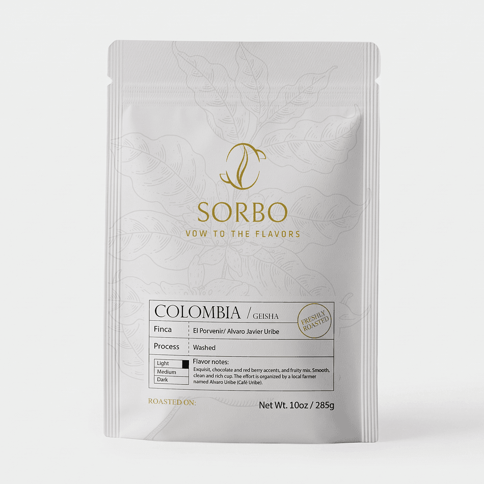 Light Roast Geisha Coffee Beans, Washed Colombia Single Origin, Floral & Tea-Like, 10 oz Bag