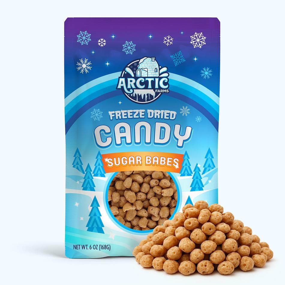 Freeze-Dried Sugar Caramel Babes, Sweet, Buttery, Ultra-Crunchy Caramel Candy, Large Resealable Bag (6 oz)