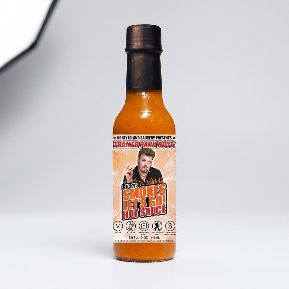 Hot Sauce + Graphic T-Shirt Bundle, Smoky Chipotle Style, Trailer Park Boys Gift, 5 oz Bottle + Unisex Tee XS–2XL