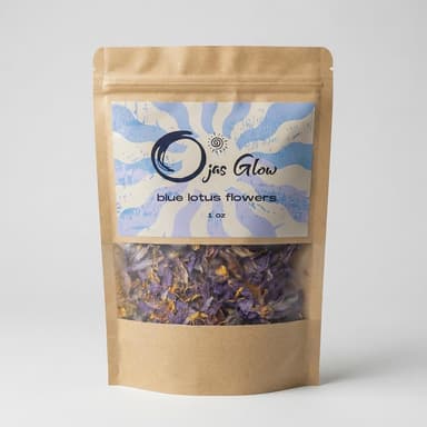 Blue Lotus Loose Leaf Tea, 100% Dried Nymphaea caerulea, Calm & Relaxation Ritual, 1 Bag (Size Listed)