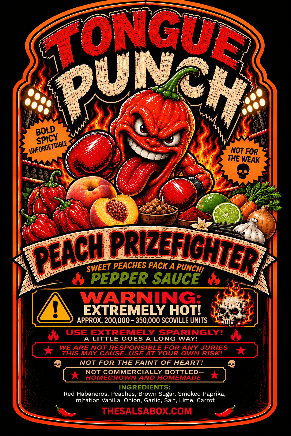 Peach Habanero Hot Sauce, Brown Sugar & Smoked Paprika, Sweet Heat, Medium 5/10, 3oz  Bottle