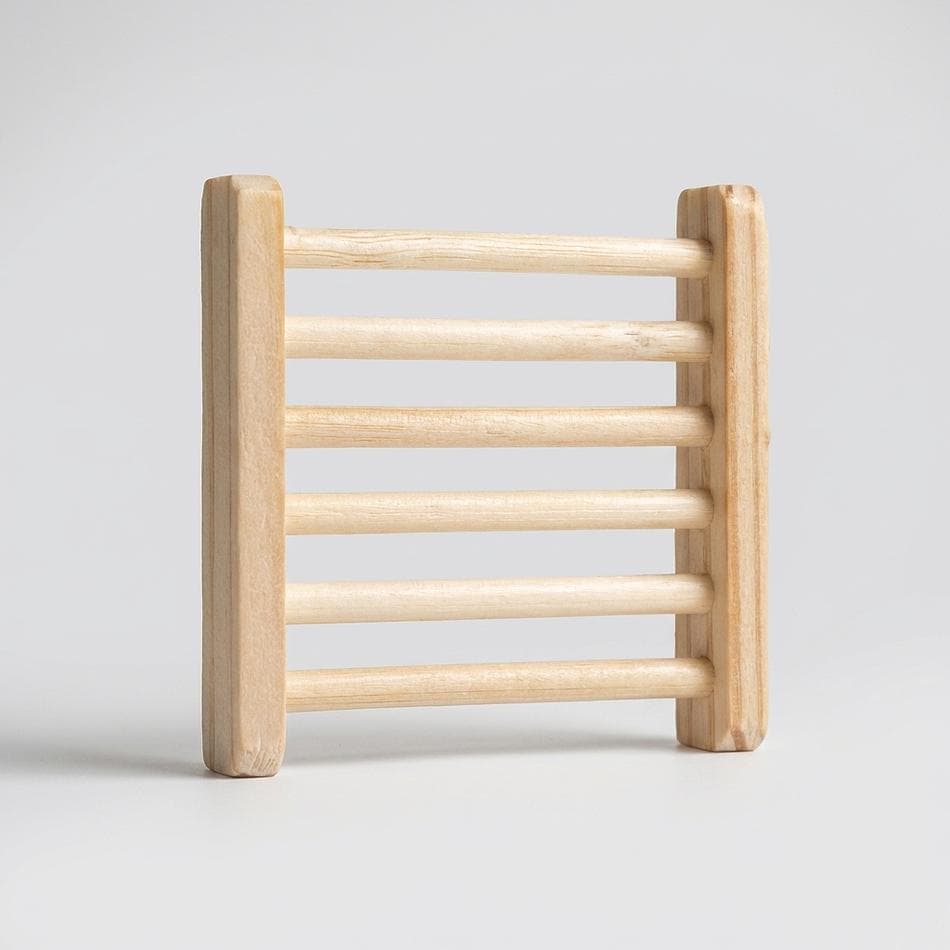 Bamboo Soap Dish, Sustainable Draining Tray, Helps Bars Dry Faster, 3.3 x 3.3 in, Single Soap Saver Holder