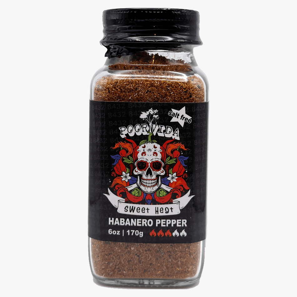Sweet Heat BBQ Rub, Brown Sugar & Habanero, Smoky Paprika Seasoning, Chicken & Pork, Salt-Free, 6 oz Glass Jar