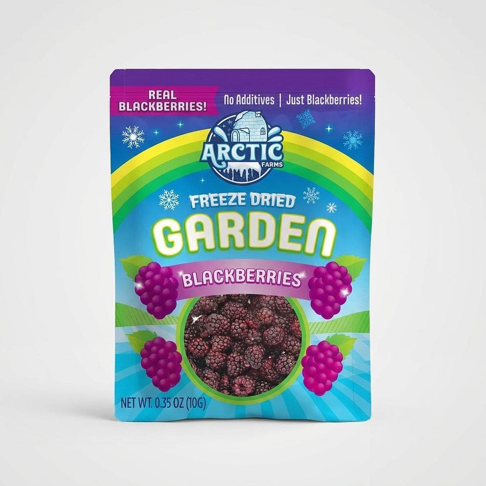 Freeze-Dried Mixed Berries, Strawberry Blueberry Raspberry Blackberry, Crunchy Snack & Smoothie Topping, 4 Small Bags