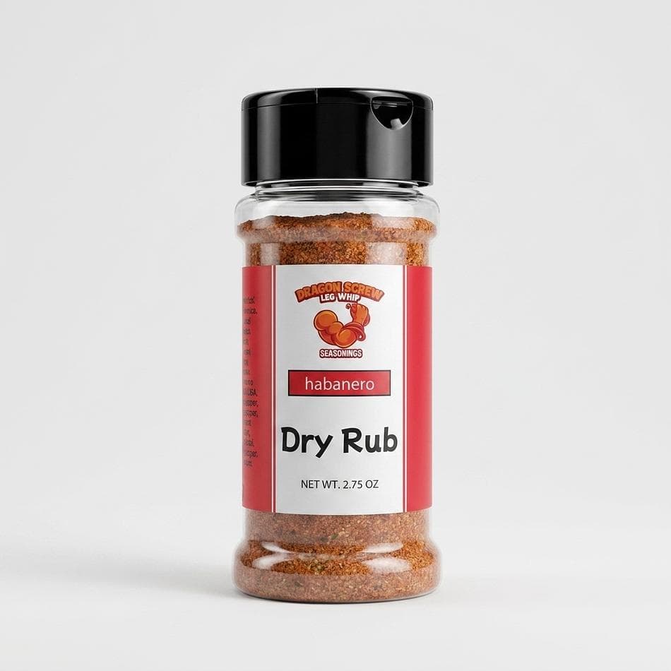 Habanero BBQ Dry Rub Seasoning, Smoky Paprika, Garlic & Pepper, All-Purpose Grill Flavor, 2.75 oz Shaker