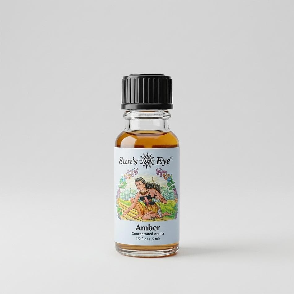 Amber Aroma Oil, Essential & Fragrance Oil Blend, Warm Earthy Sweet Scent, Vegan, 0.5 oz (15 mL) Glass Bottle