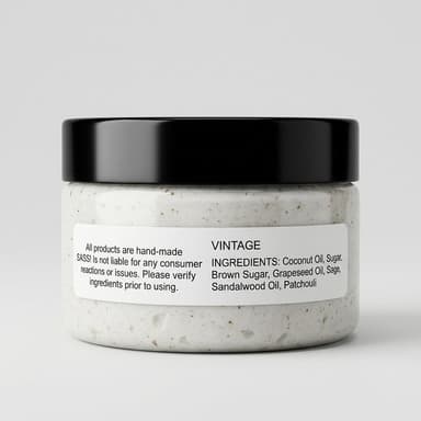 Sugar Body Scrub, Coconut Oil & Brown Sugar, Sandalwood + Patchouli, Soft Smooth Skin, 1 Jar