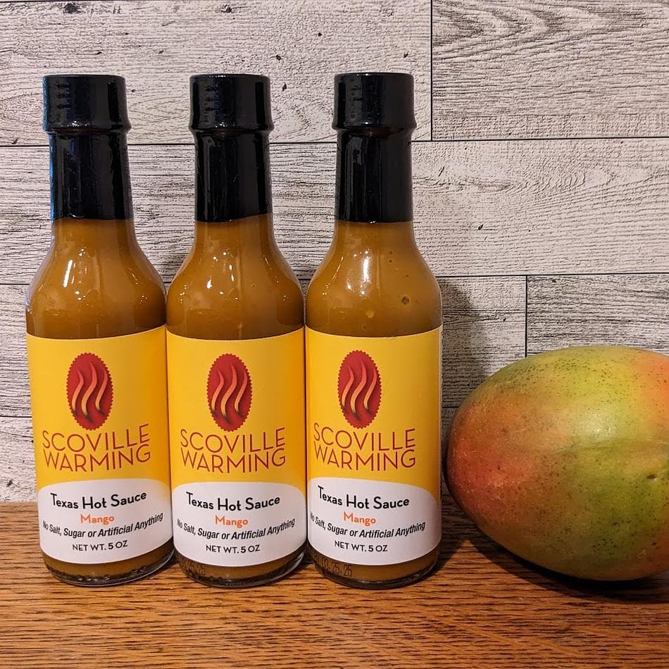 Mango Habanero Hot Sauce Trio, Mango & Habanero, Salt-Free Sugar-Free, Mild-Medium Heat, 3 x 5 oz Bottles