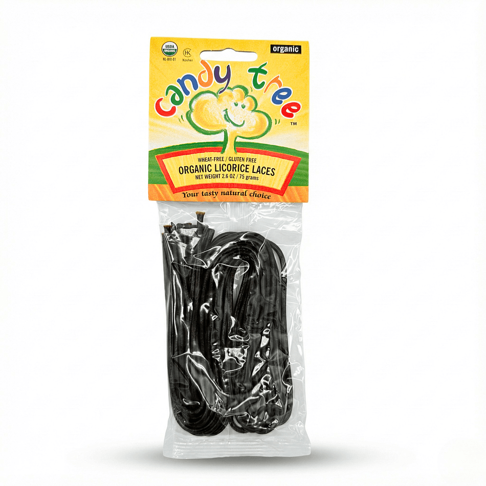 Organic Licorice Laces, Organic Fruit Juice Sweetened, Vegan & Gluten-Free Candy, 2.6 oz Bag