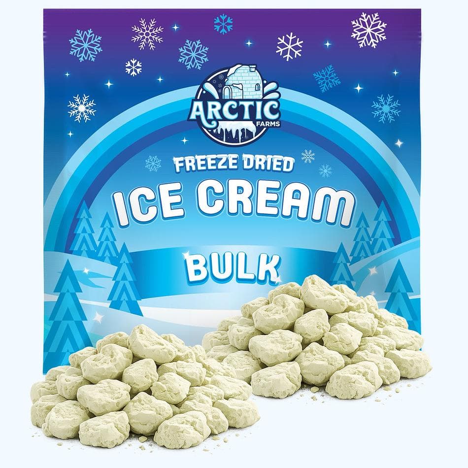 Freeze-Dried Green Tea Gelato Bites, Real Green Tea Powder, Melt-in-Your-Mouth Crunch, Shelf-Stable Snack, Bulk Bag (1 lb)
