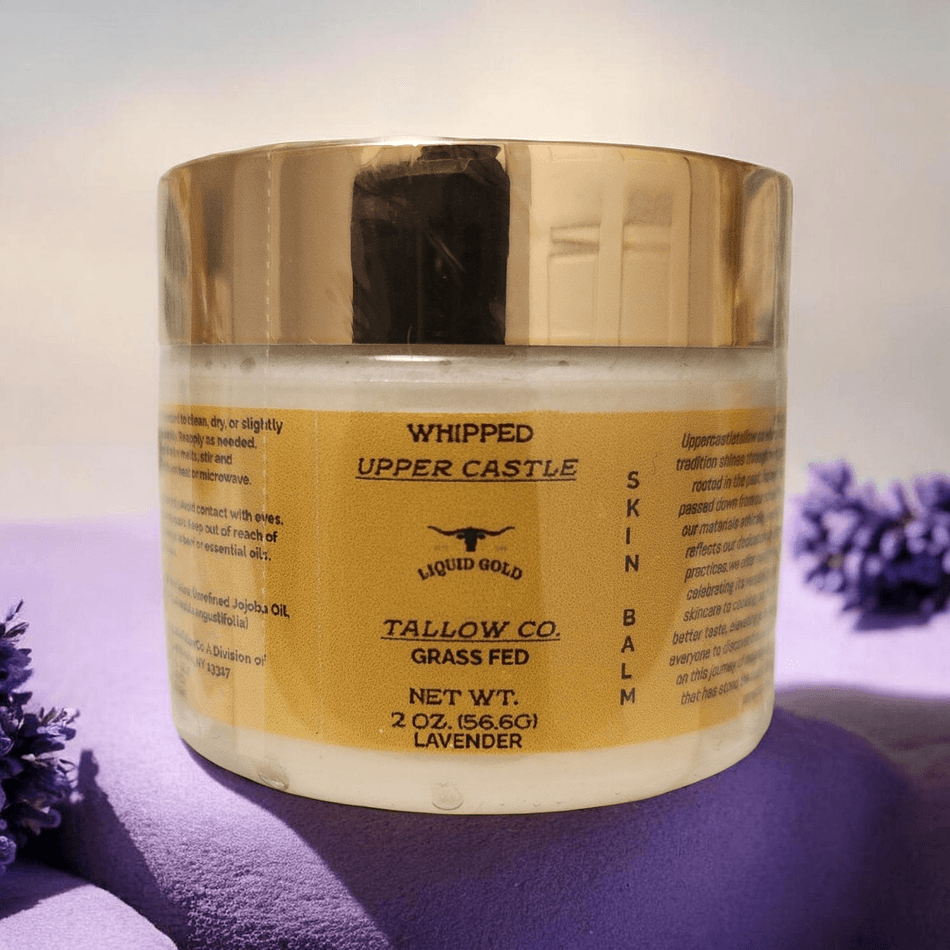 Whipped Tallow Balm, Grass-Fed Beef Tallow & Manuka Honey, Frankincense, Deep Hydration, 2 oz