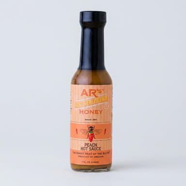 Peach Hot Sauce, Habanero & Honey with Ginger & Turmeric, Sweet Heat for Wings & Tacos, 5 oz Bottles, 3-Pack