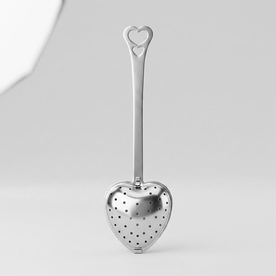 Stainless Steel Heart Tea Infuser Spoon, Loose Leaf Strainer, Dishwasher Safe, Single Cup Steeper, 1-Pack