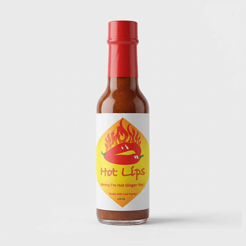 Ginger Soy Honey Hot Sauce Glaze, Apple & Pear, Sweet Heat Marinade, 5 oz Glass Bottle