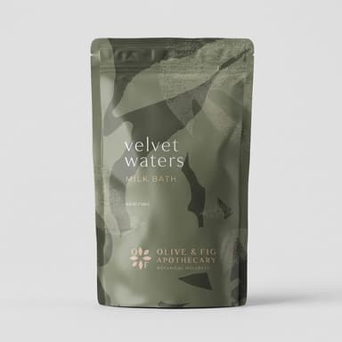 Milk Bath Soak Velvet Waters by Olive & Fig Apothecary, Skin-Softening Relaxing Bath Powder, 1 Pouch