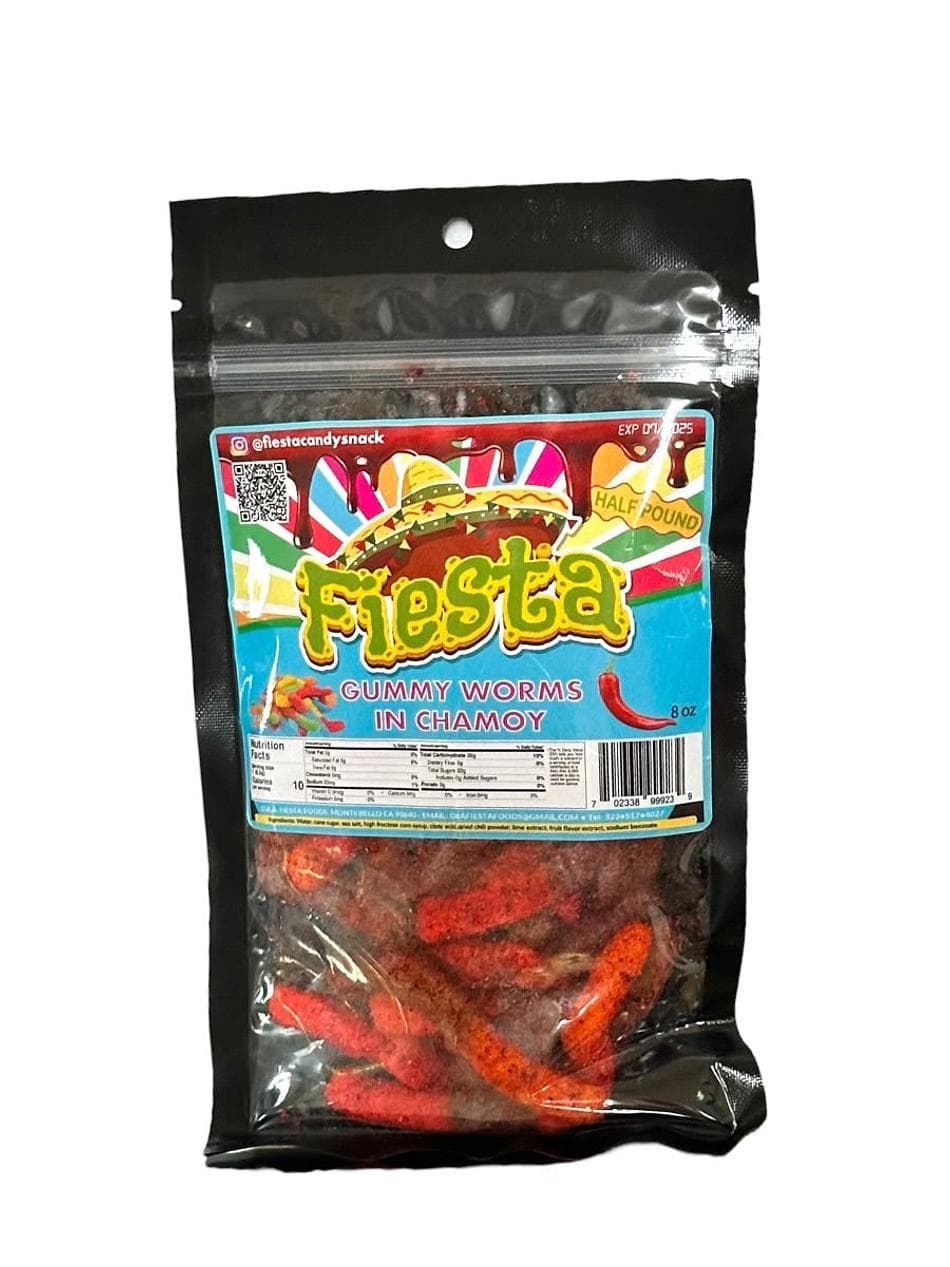 Chamoy Gummy Worms, Sweet & Tangy Spicy Candy, Mexican-Style Snack, 8 oz Bag