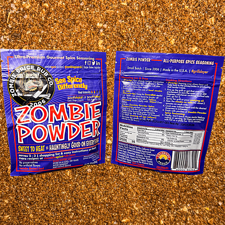 Zombie Spice Rub Co. | Zombie Powder - 3oz Spice Packet | Sweet-to-Heat Flavor That Expands What You Season